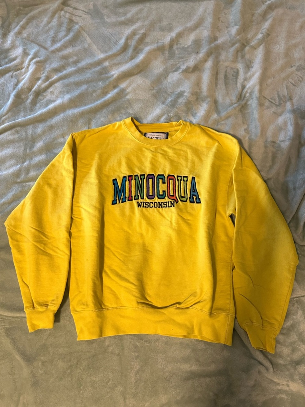 Minocqua Wisconsin Yellow Crewneck Sweatshirt